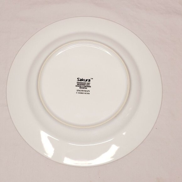 Sakura Snowman Stoneware 8.5 in Plates By Debbie Mumm Set Of 2 Dishwasher Safe - Picture 4 of 6